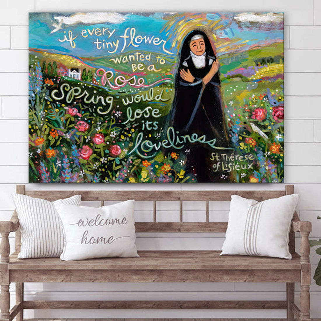 The Little Flower St Therese Of Lisieux Canvas - Religious Wall Decor 