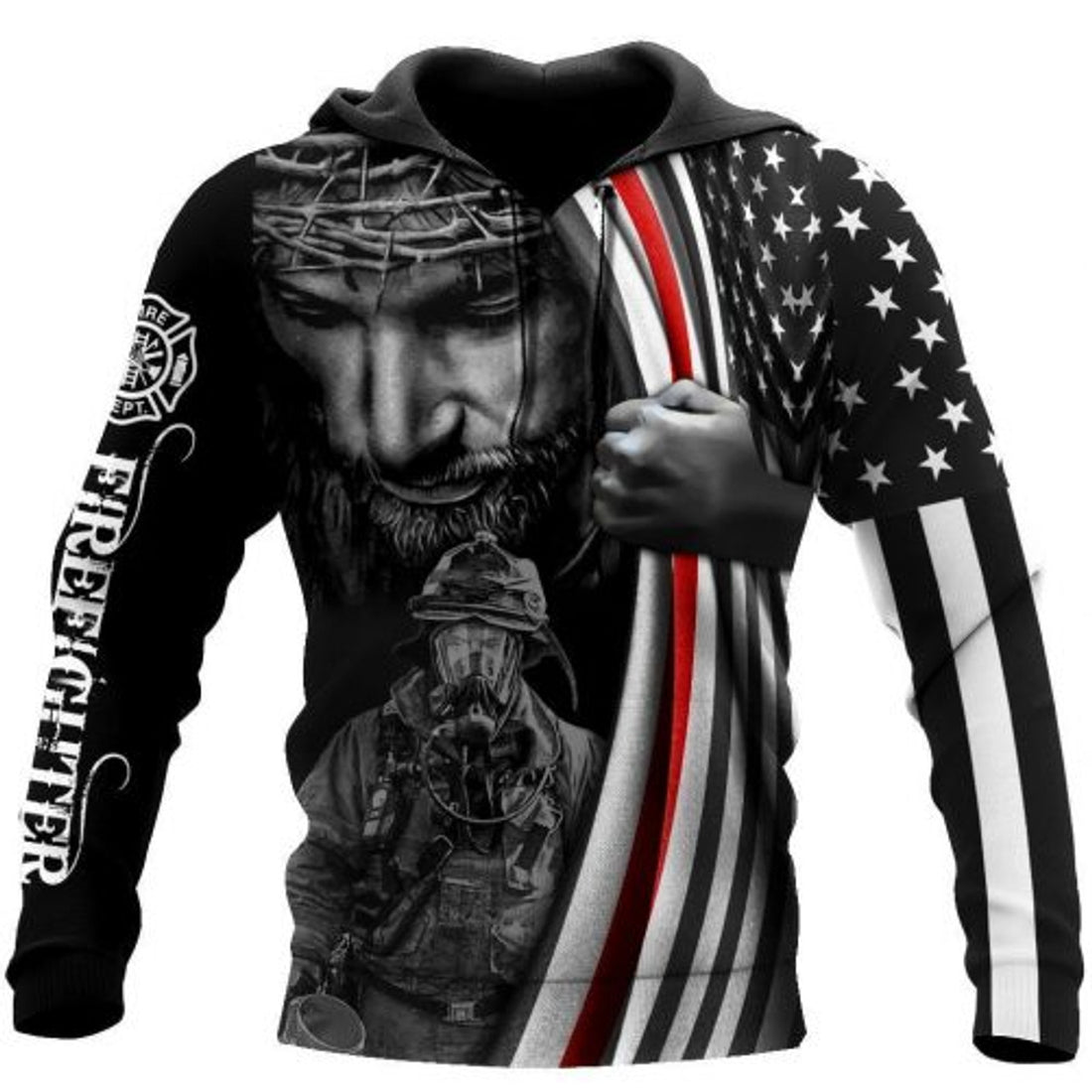 FUNSTUFFPRINT Firefighter 3D Hoodie Dont Be Afraid Just Have Faith 3D Hoodie and Zip Hoodie