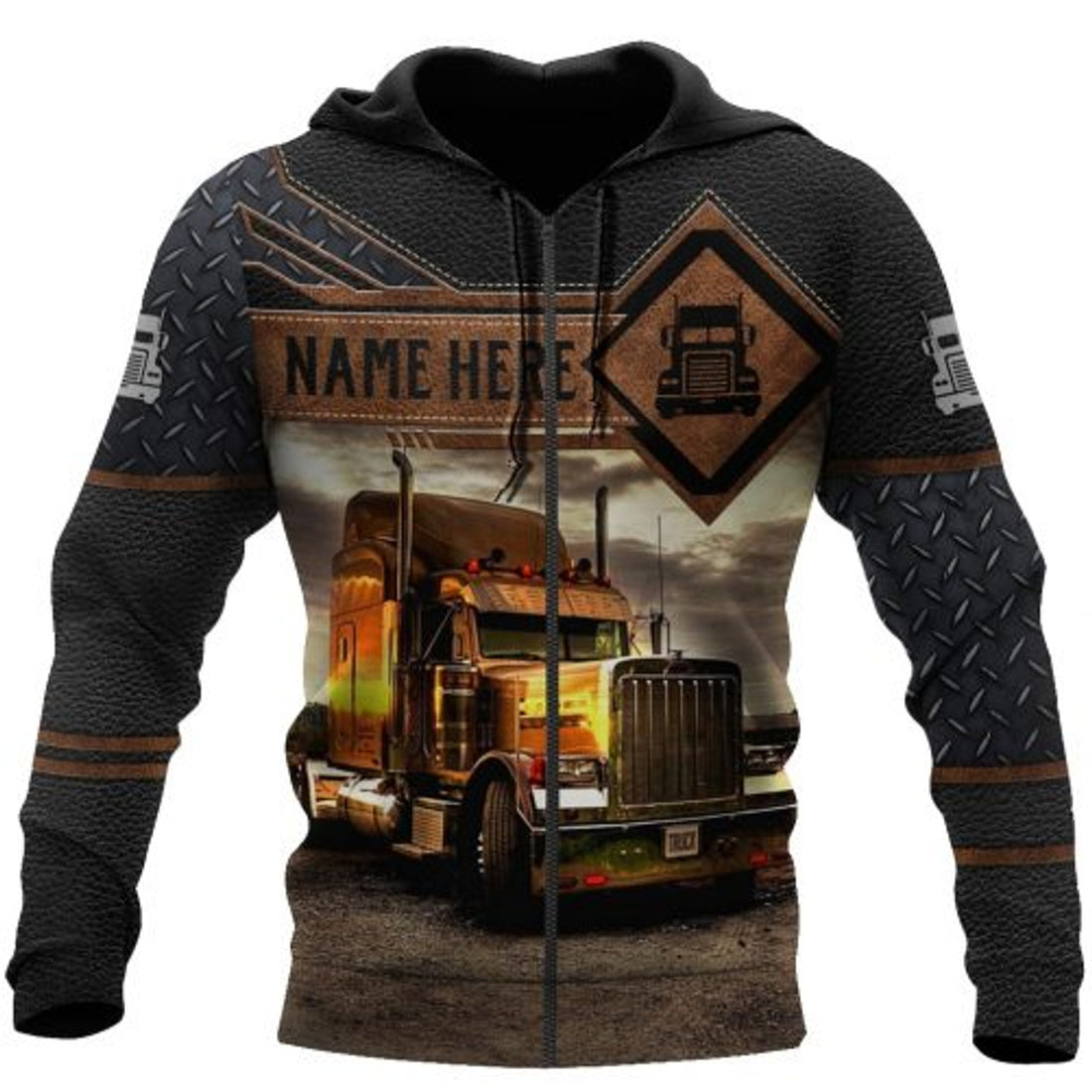 FUNSTUFFPRINT Pesonalized Trucker 3D Hoodie For Men 3D Hoodie and Zip Hoodie