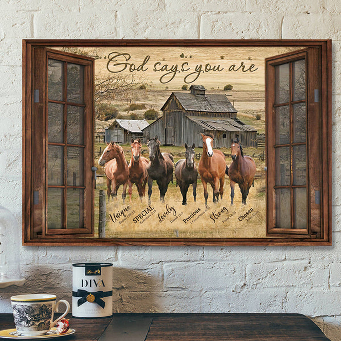Christian Canvas Art - Scripture Canvas - Bible Verse Wall Art Canvas -God Says You Are Horse Canvas Poster 