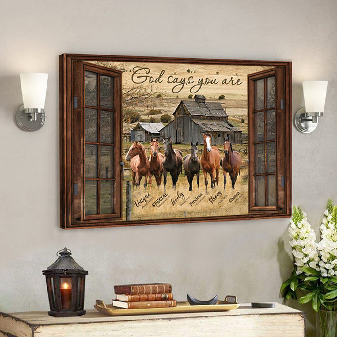 Christian Canvas Art - Scripture Canvas - Bible Verse Wall Art Canvas -God Says You Are Horse Canvas Poster 