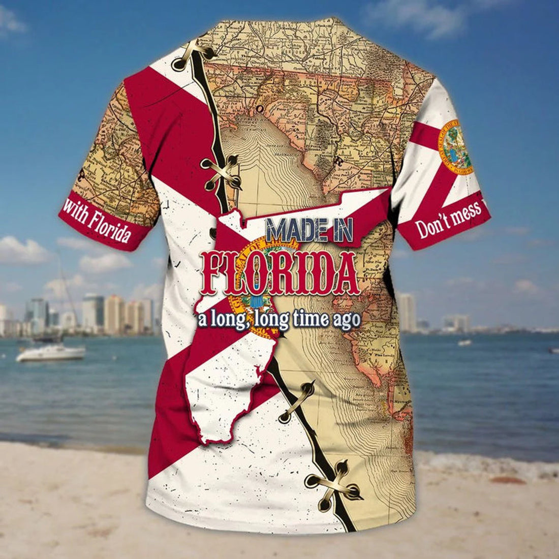 Customized 3D All Over Printed Florida T-Shirt, Florida Map Shirts, Florida Shirt