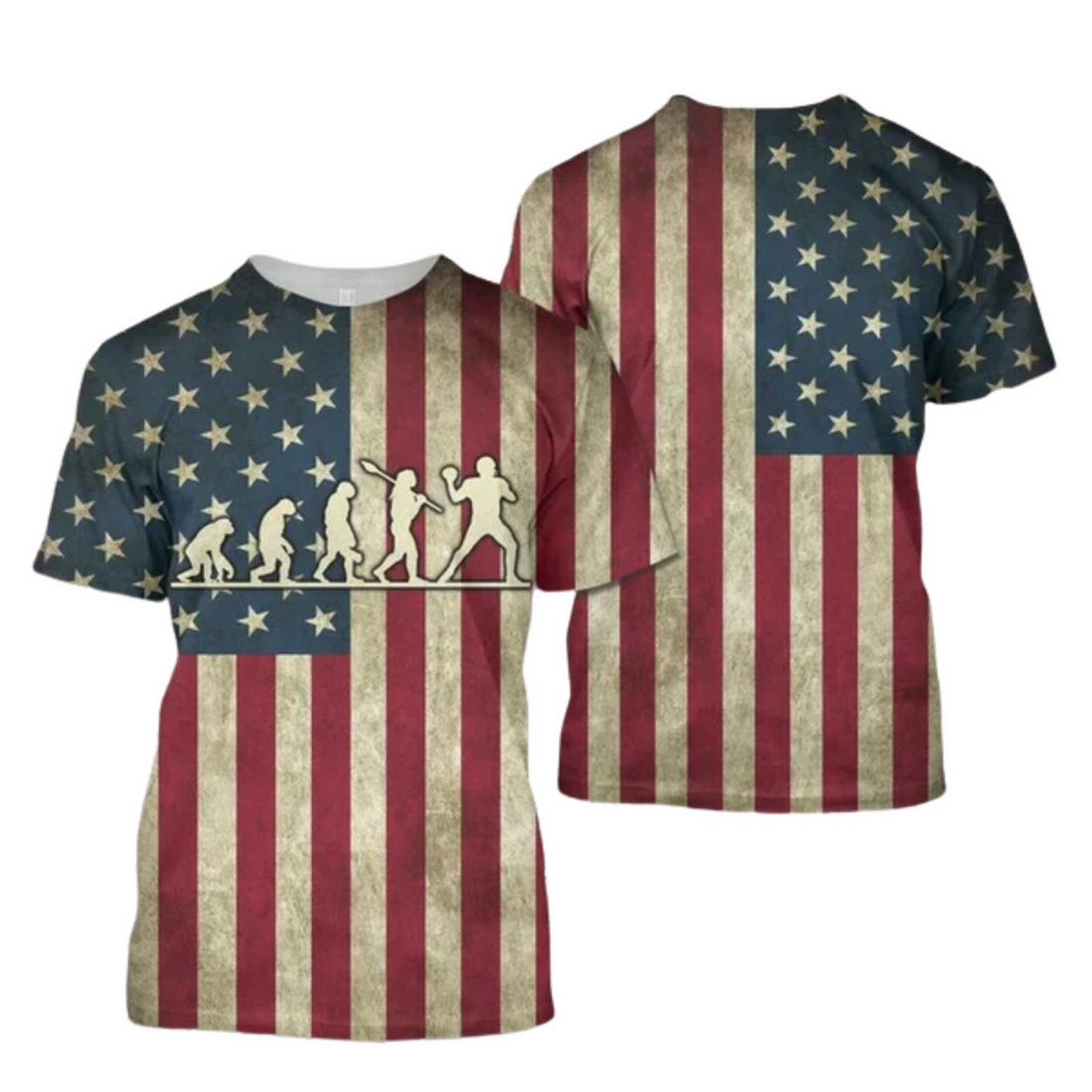 3D All Over Print American Football Shirt, Football Player Evolution T-Shirt