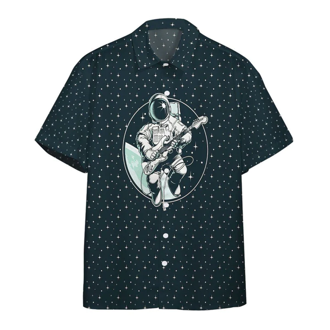 3D Astronaut Playing Guitar Custom Hawaii Shirt for men and women