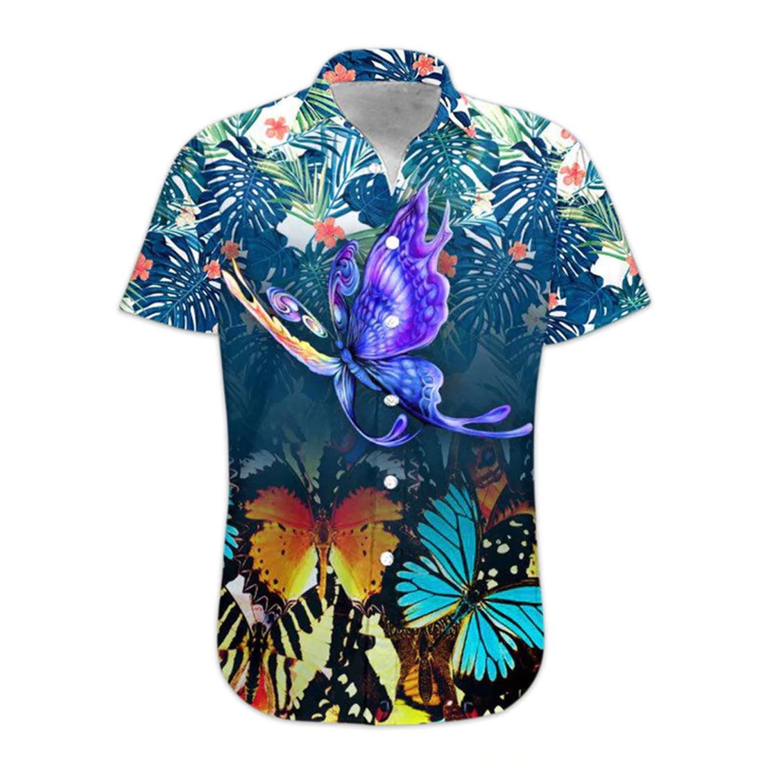 3D Butterfly Hawaii Shirt, Hawaiian Shirt Casual Button Down Shirts Short Sleeve, Hawaiian shirt for men, women