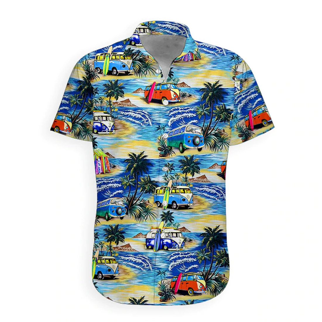 3D Campervan Hawaii Shirt, Mens Hawaiian Aloha Beach Shirt, Hawaiian Shirts for Men