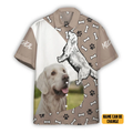 Custom 3D Golden Retriever Dog Hawaii Custom Text Hawaiian Shirt