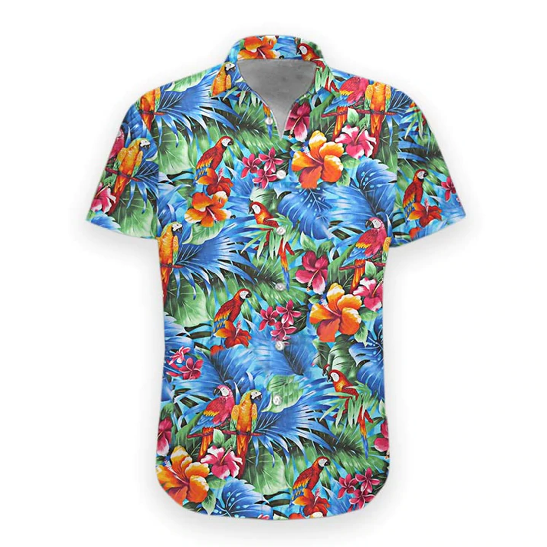 Summer Parrot Hawaiian shirt, Mens Hawaiian Aloha Beach Shirt, Hawaiian Shirts for Men