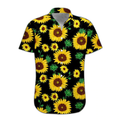 3D Sunflower Hawaii Shirt, Hawaiian Shirts for Men, Women Print Button Down Shirt