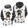 FUNSTUFFPRINT Lovely Dachshund 3D Hoodie and Zip Hoodie