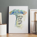 We Walk By Faith Not By Sight 2 Corinthians 5:7 Watercolor Tree Canvas Prints