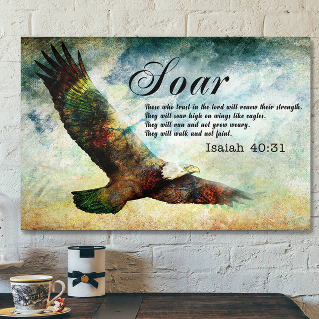 Soar On Wings Like Eagles 3 - Isaiah 40:31 - Bible Verse Canvas - Scripture Canvas Wall Art 