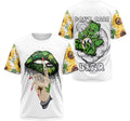 FUNSTUFFPRINT Personalized T-Shirt, Hoodie - Weed Lip Not Today Sunflower Don't Care Bear Cannabis 3D T-shirt