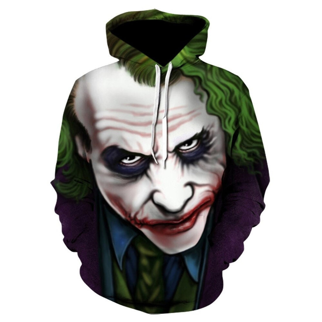 FUNSTUFFPRINT 3D Face Joker Movie Horror Character Halloween 3D Hoodie and Zip Hoodie