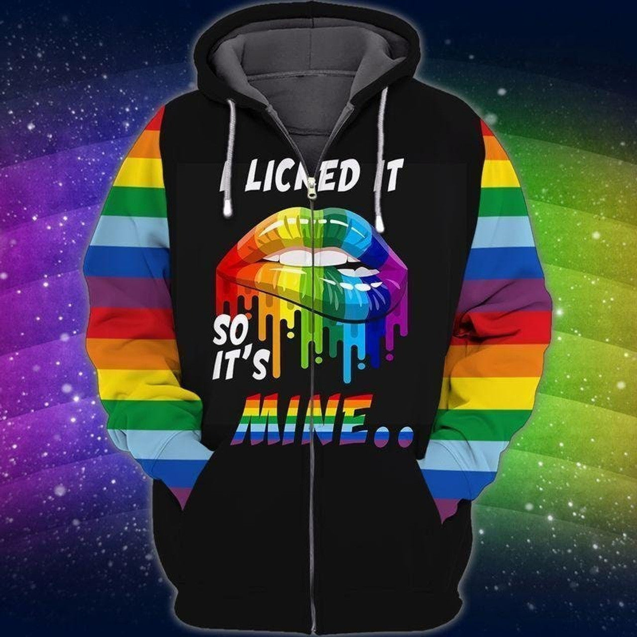 FUNSTUFFPRINT 3D Full Print LGBT Unisex Zip AOP 3D Hoodie and Zip Hoodie