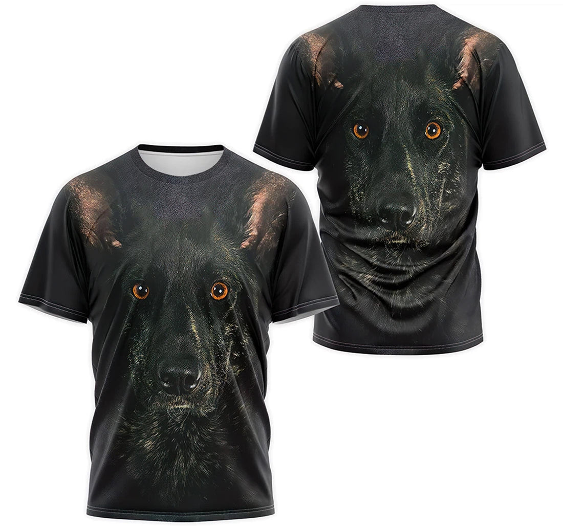 FUNSTUFFPRINT Personalized T-Shirt, Hoodie - German Shepherd Face 3D T-shirt
