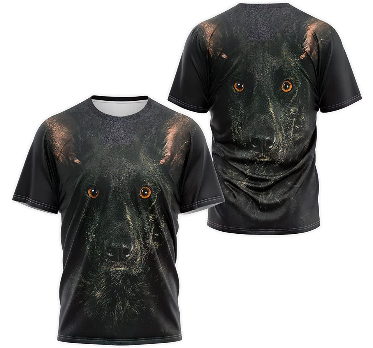 FUNSTUFFPRINT Personalized T-Shirt, Hoodie - German Shepherd Face 3D T-shirt