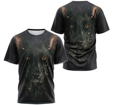FUNSTUFFPRINT Personalized T-Shirt, Hoodie - German Shepherd Face 3D T-shirt