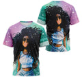 FUNSTUFFPRINT Personalized T-Shirt, Hoodie - Girl Rock Lady Melanin 3D T-shirt