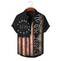 We are people Vintage american Flag Printed Short Sleeve hawaiian Shirt for men and women