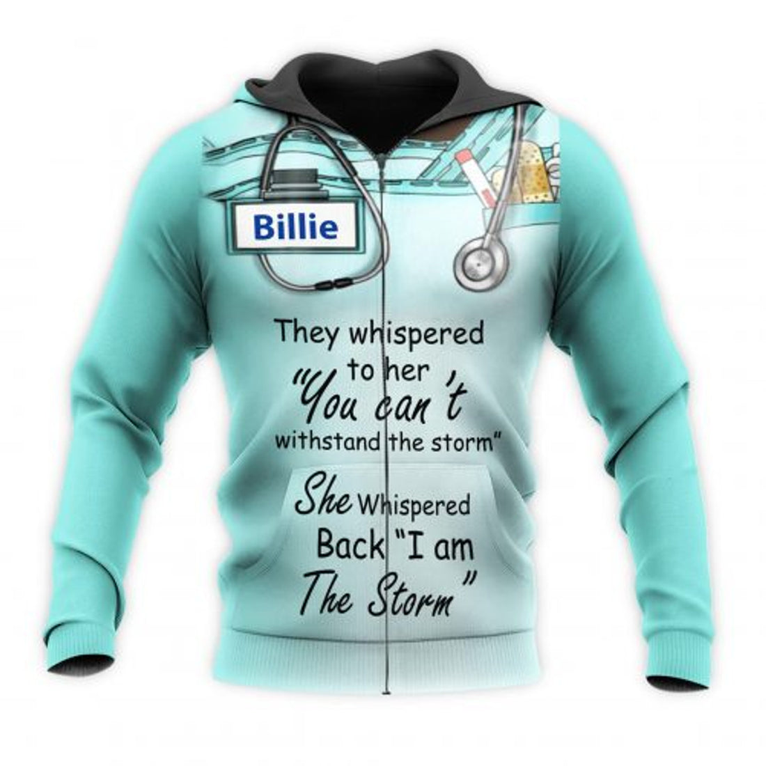 FUNSTUFFPRINT Personalized Nurse 3D Hoodie Im A The Storm 3D Hoodie and Zip Hoodie