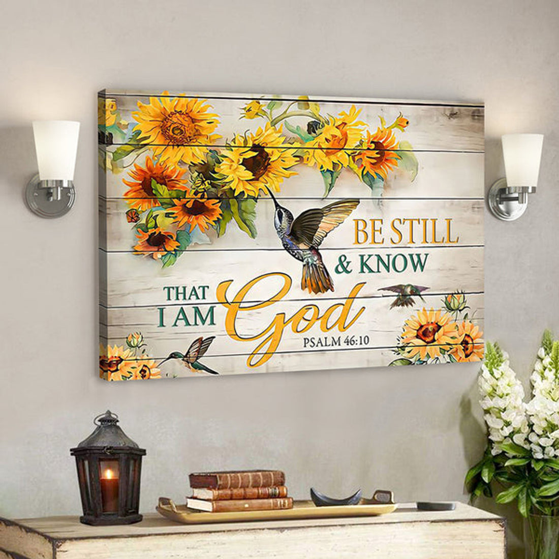 Jesus Canvas - Scripture Canvas - Bible Verse Wall Art Canvas - Be Still And Know That I Am God Canvas Poster 