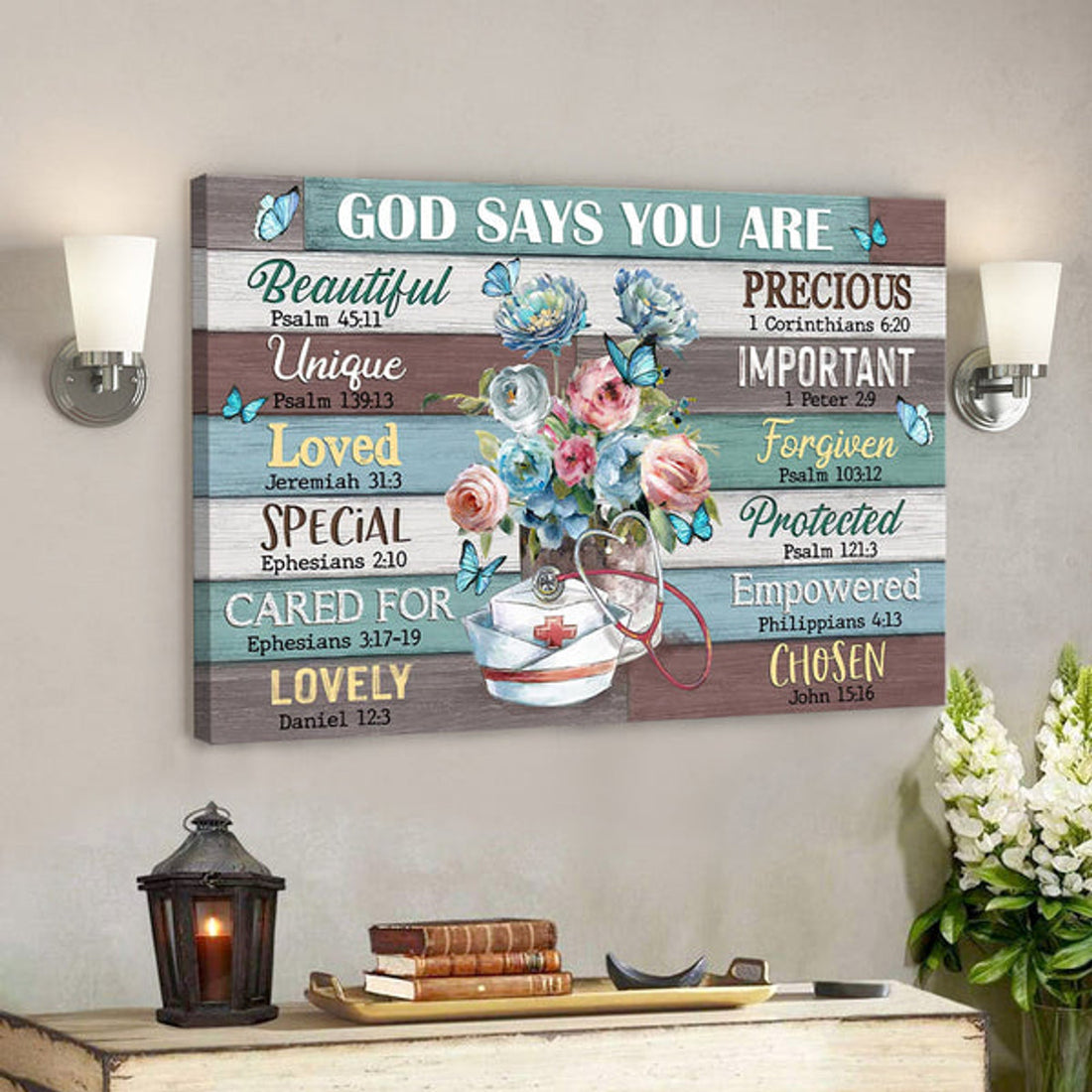 Nurse's Cap God Says You Are - Christian Canvas Prints - Faith Canvas - Bible Verse Canvas 