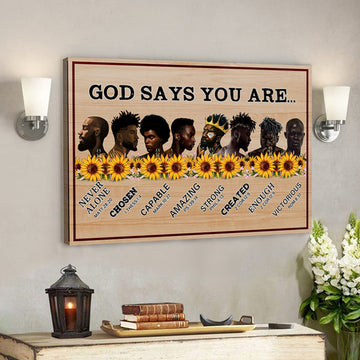 God Canvas - Bible Verse Canvas - Christian Canvas Art - God Says You are Poster - African American 