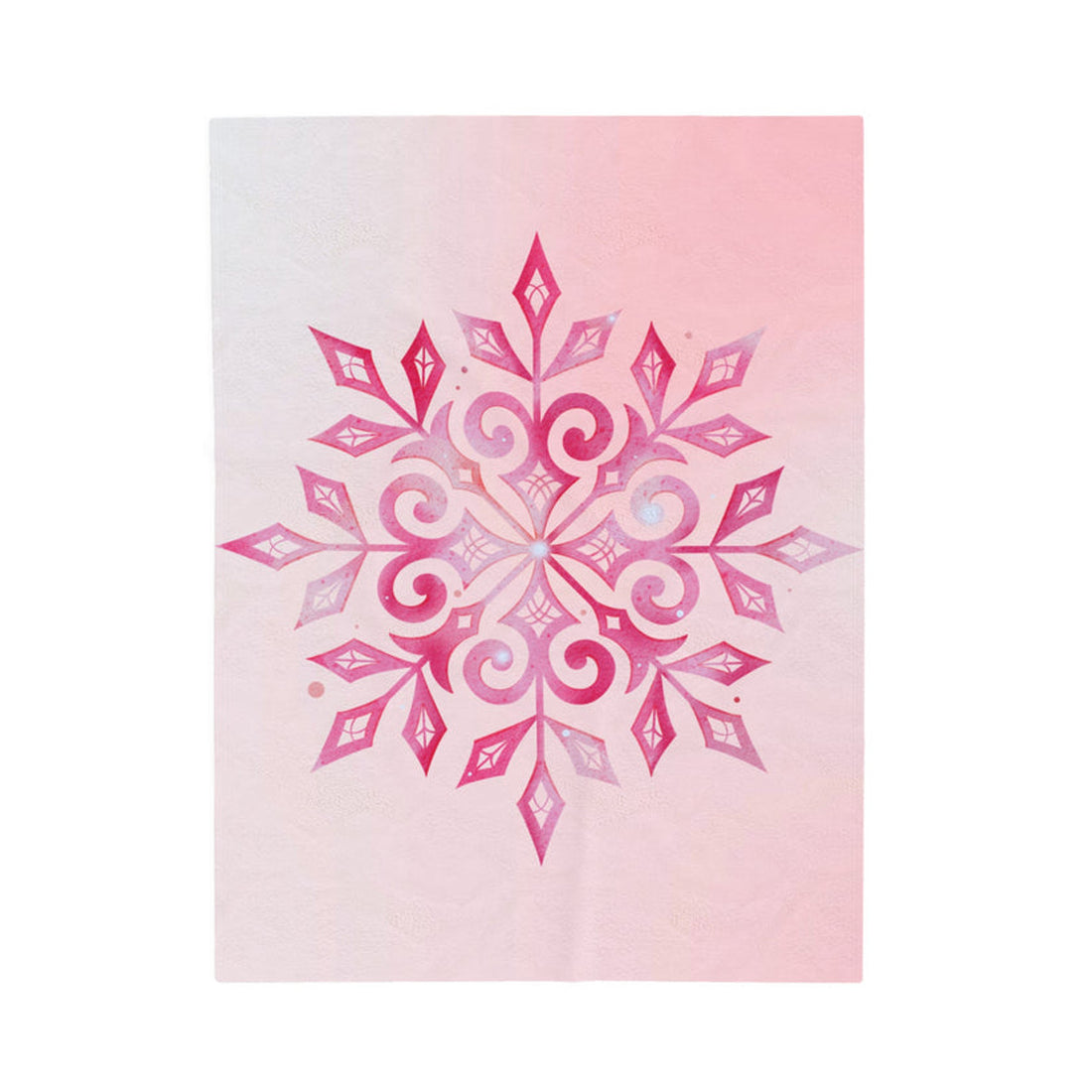 FUNSTUFFPRINT Pink Snowflake Velveteen Plush Blanket