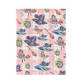 FUNSTUFFPRINT Pink Witch Velveteen Plush Blanket