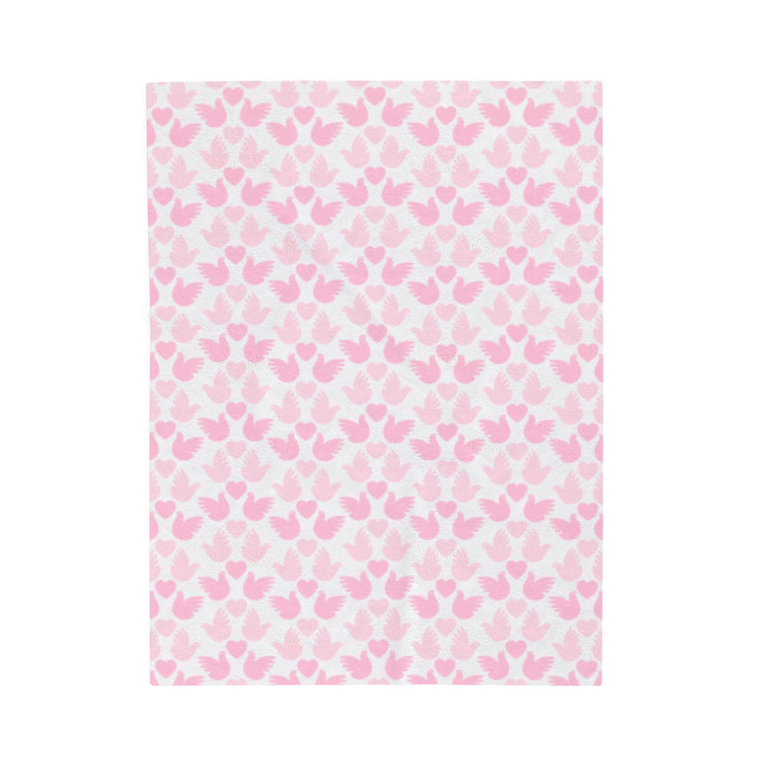 FUNSTUFFPRINT Pink Love Birds Valentine Plush Blanket