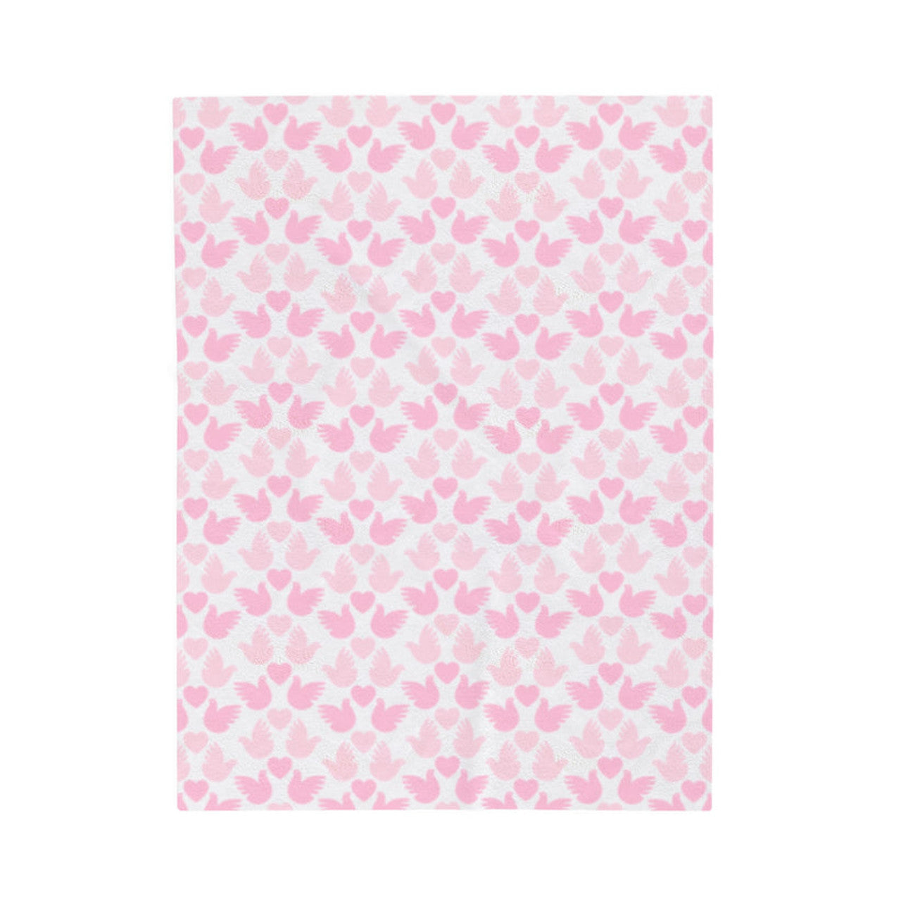FUNSTUFFPRINT Pink Love Birds Valentine Plush Blanket