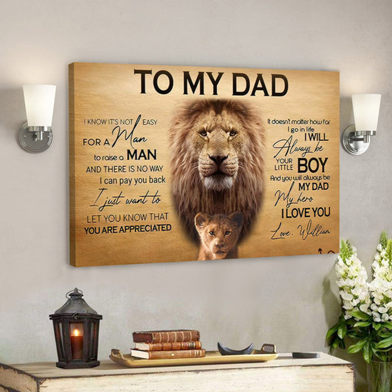 To My Dad - Lion Dad - I Can Pay You Back - Father's Day Canvas Prints - Best Gift For Fathers Day 