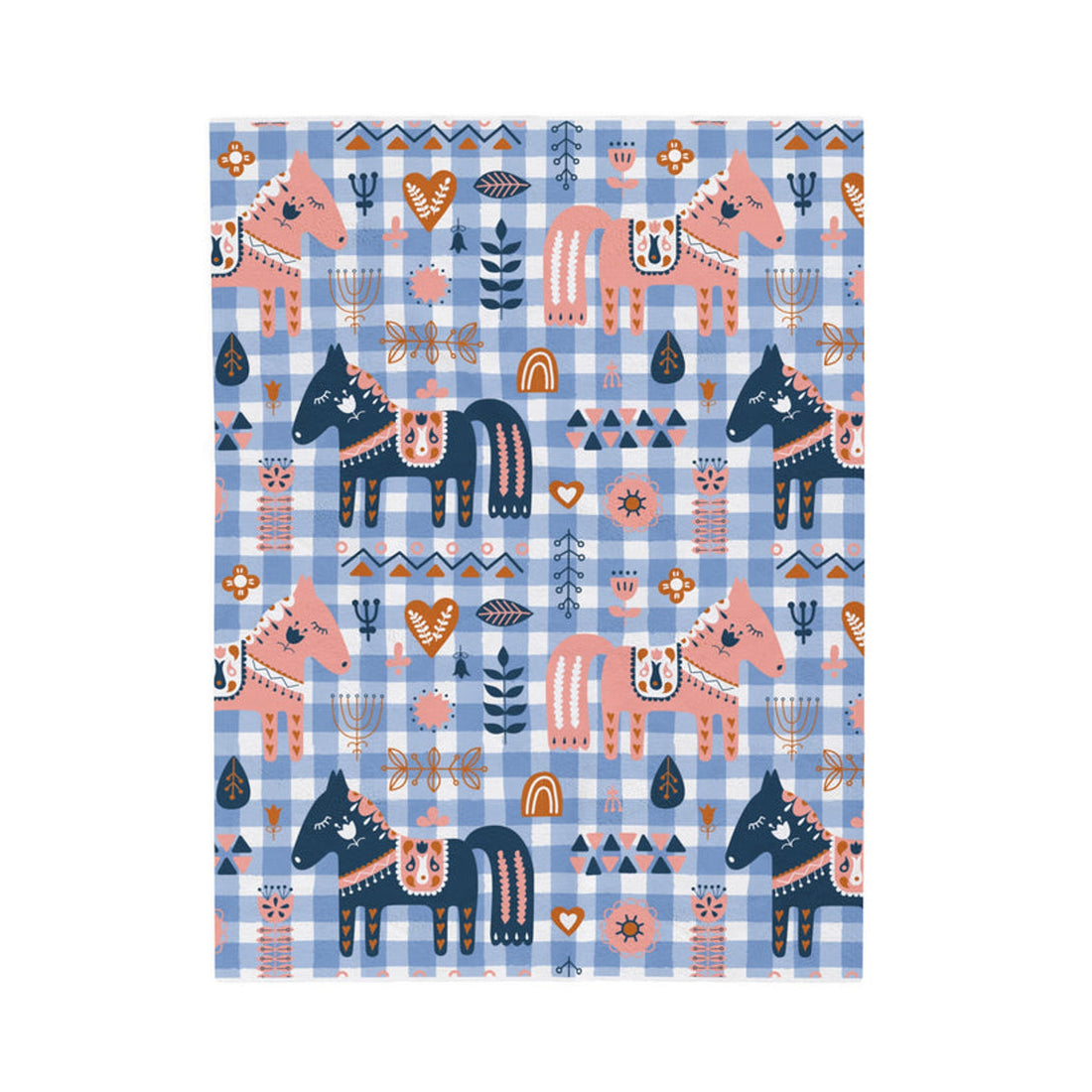 FUNSTUFFPRINT Painted Ponies Velveteen Plush Blanket