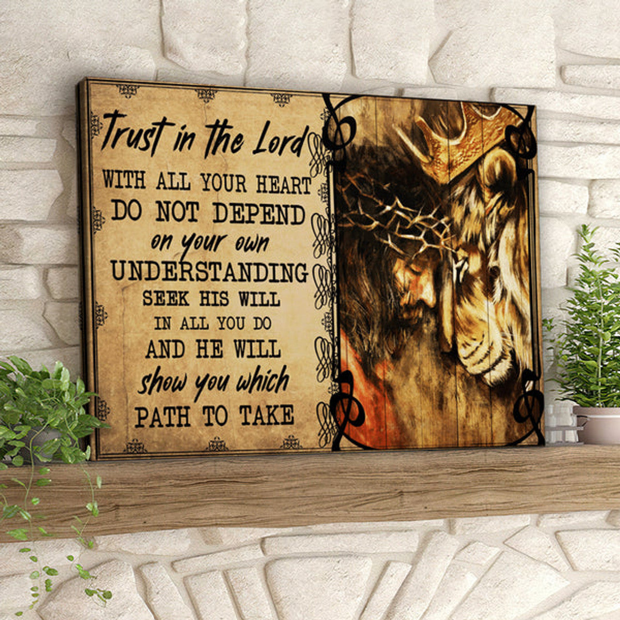 Trust In The Lord - Lion Of Judah - Jesus Pictures - Christian Canvas Prints - Faith Canvas - Bible Verse Canvas 