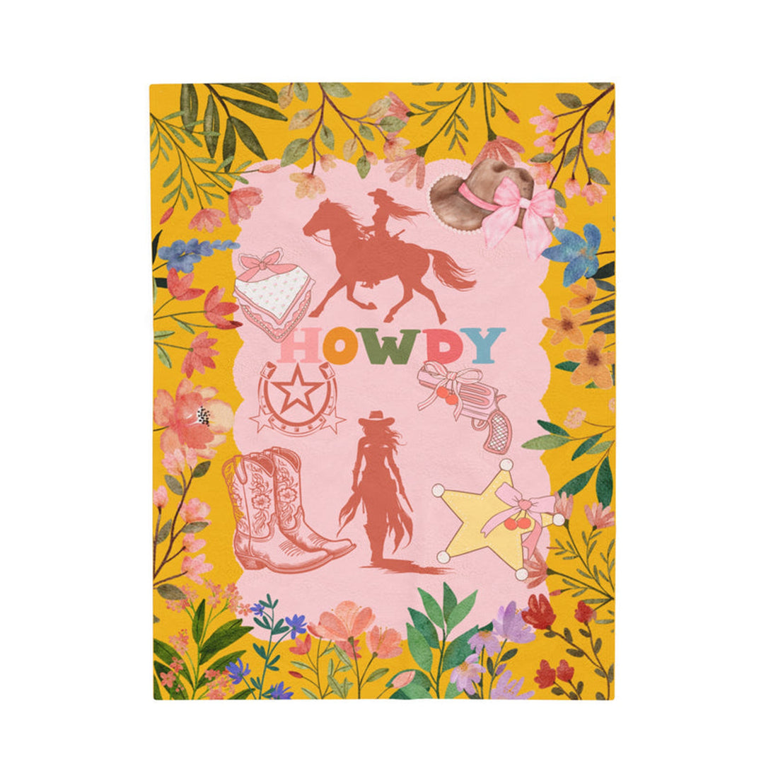 FUNSTUFFPRINT Howdy Velveteen Plush Blanket