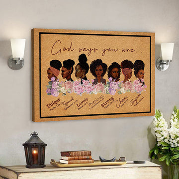 Jesus Canvas Art - Bible Verse Canvas- God Says You Are Unique Special Lovely Precious Strong Chosen Forgiven Canvas Poster 