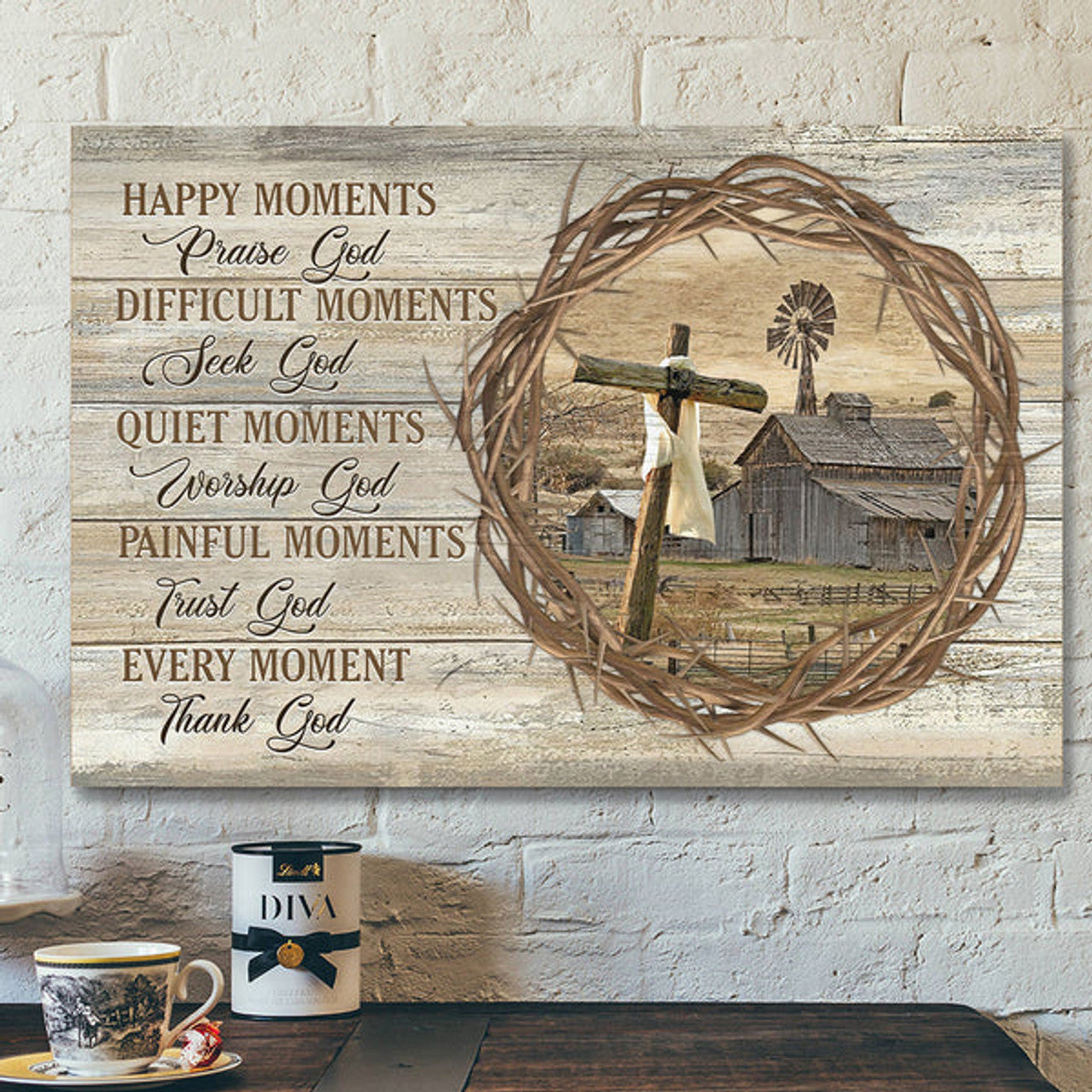 Christian Canvas Wall Art - Scripture Wall Decor - Happy Moments Praise God Canvas Poster
