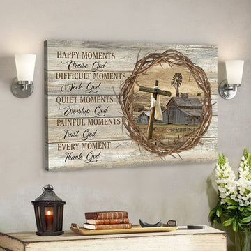 Christian Canvas Wall Art - Scripture Wall Decor - Happy Moments Praise God Canvas Poster 
