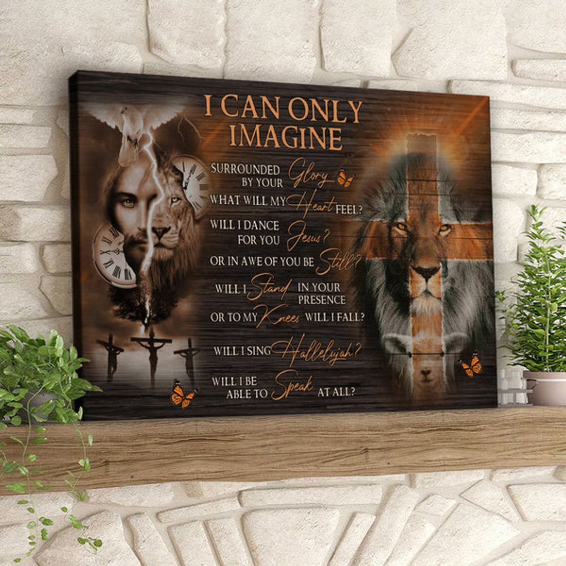 I Can Only Imagine - Lion And Lamb - Jesus Pictures - Christian Canvas Prints - Faith Canvas - Bible Verse Canvas 