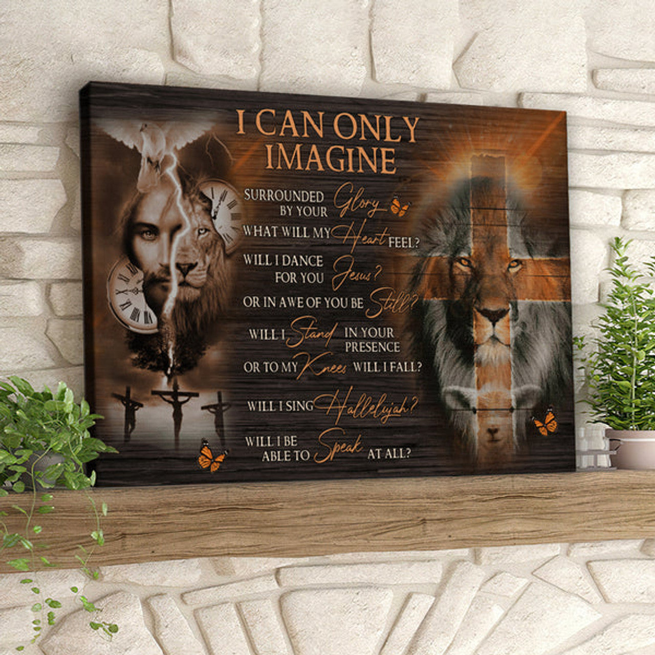 I Can Only Imagine - Lion And Lamb - Jesus Pictures - Christian Canvas Prints - Faith Canvas - Bible Verse Canvas 