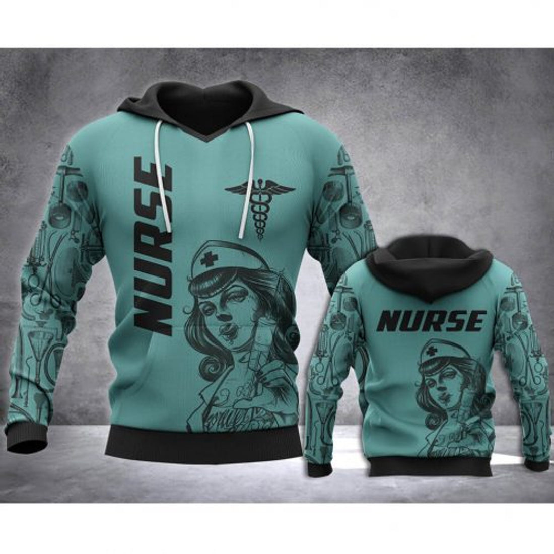 FUNSTUFFPRINT Nurse 3D Hoodie Nurse With Needle 3D Hoodie and Zip Hoodie