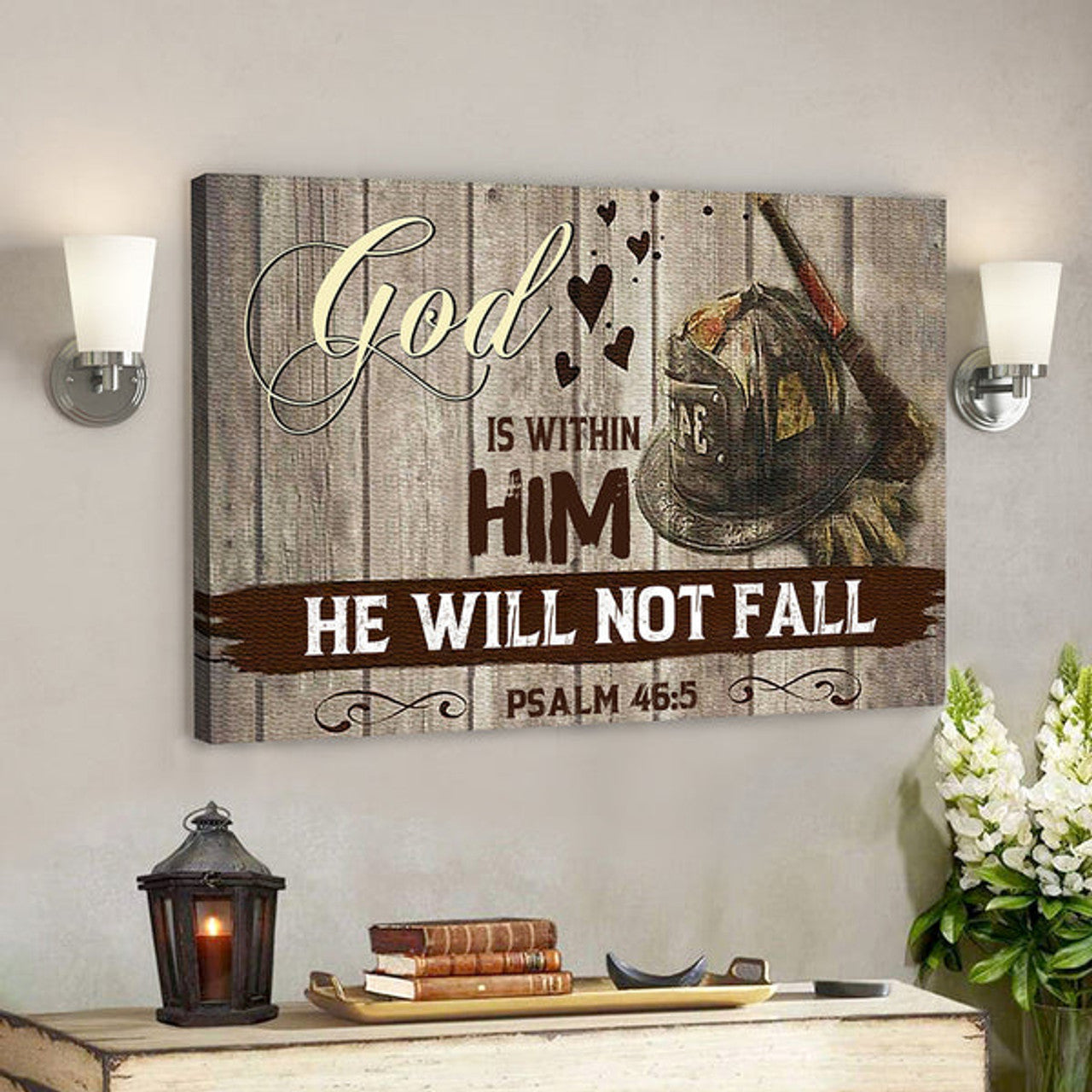 Christian Canvas Art - Scripture Canvas Wall Art - He Will Not Fall Canvas Poster 