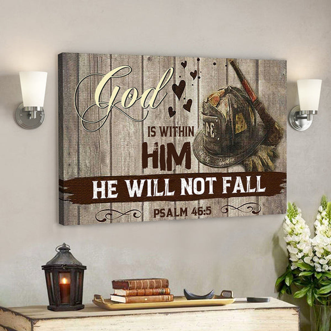 Christian Canvas Art - Scripture Canvas Wall Art - He Will Not Fall Canvas Poster 