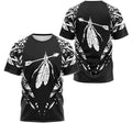 FUNSTUFFPRINT Personalized T-Shirt, Hoodie - Native American Feathers Arrow Aztec Trilbal Pattern 3D T-shirt