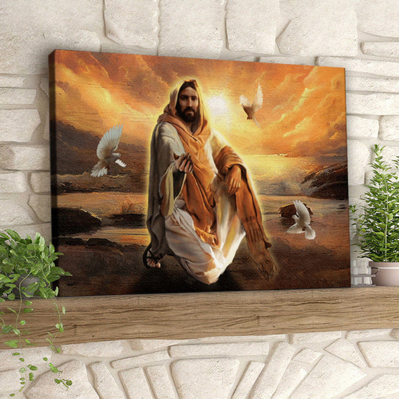 Jesus And Dove - Jesus Wall Art - Christ Pictures - Christian Canvas Prints - Faith Canvas - Gift For Christian 