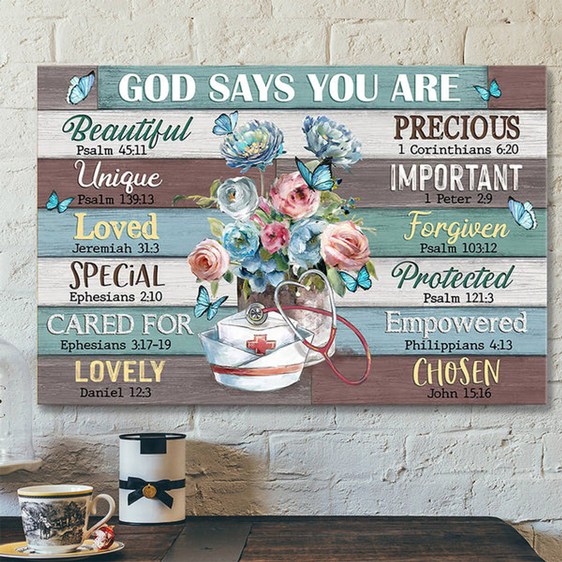 Nurse's Cap God Says You Are - Christian Canvas Prints - Faith Canvas - Bible Verse Canvas 