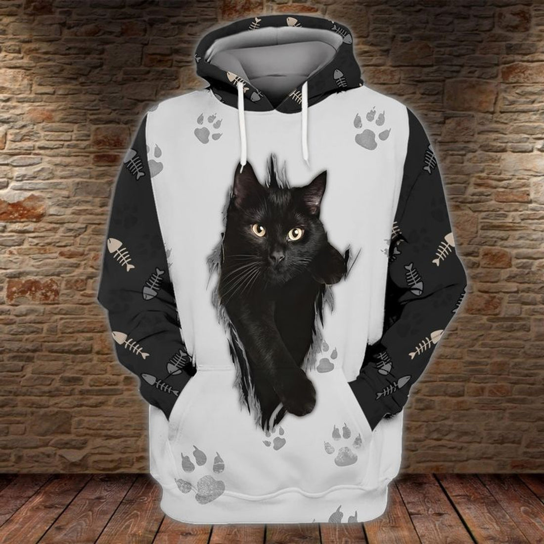FUNSTUFFPRINT Black Cat Co98 3D Hoodie and Zip Hoodie