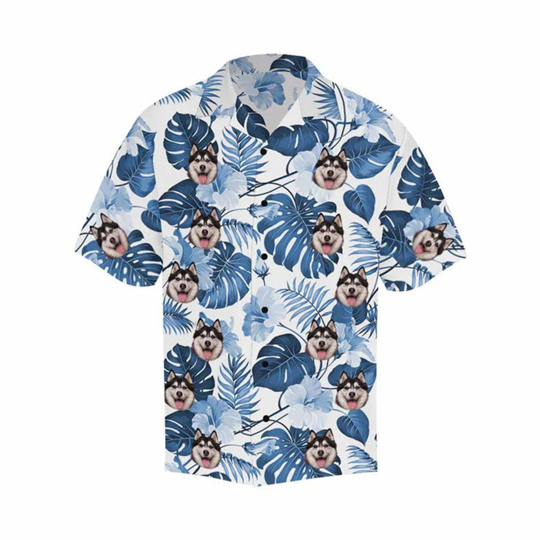 Personalized Dog Face Shirt, Personalized Hawaiian Shirt for Men, floral Aloha shirt men