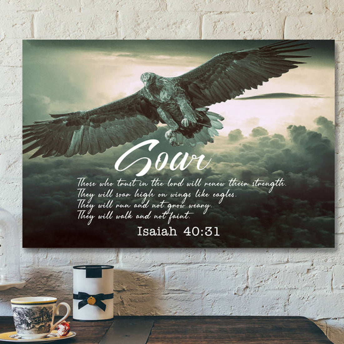 Soar On Wings Like Eagles 4 - Isaiah 40:31 - Bible Verse Canvas - Scripture Canvas Wall Art 